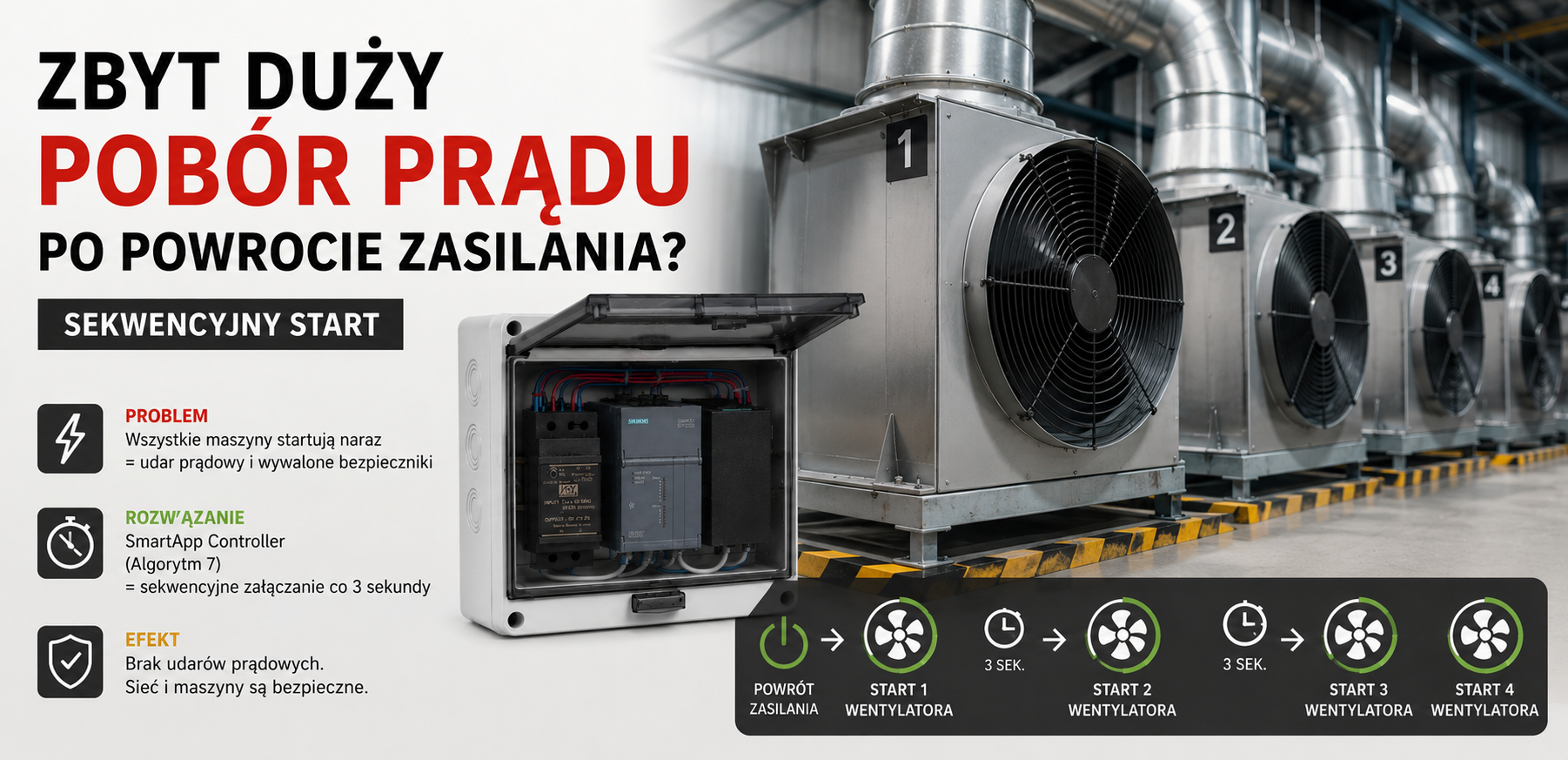 Zbyt duży pobór prądu po powrocie zasilania? (Sekwencyjny Start)