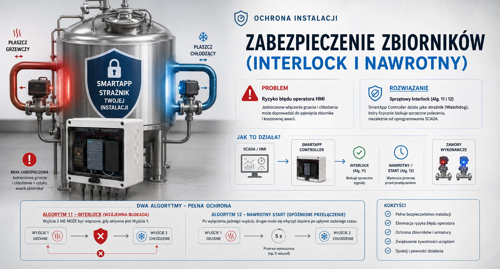 Zabezpieczenie zbiorników (Interlock i Nawrotny)